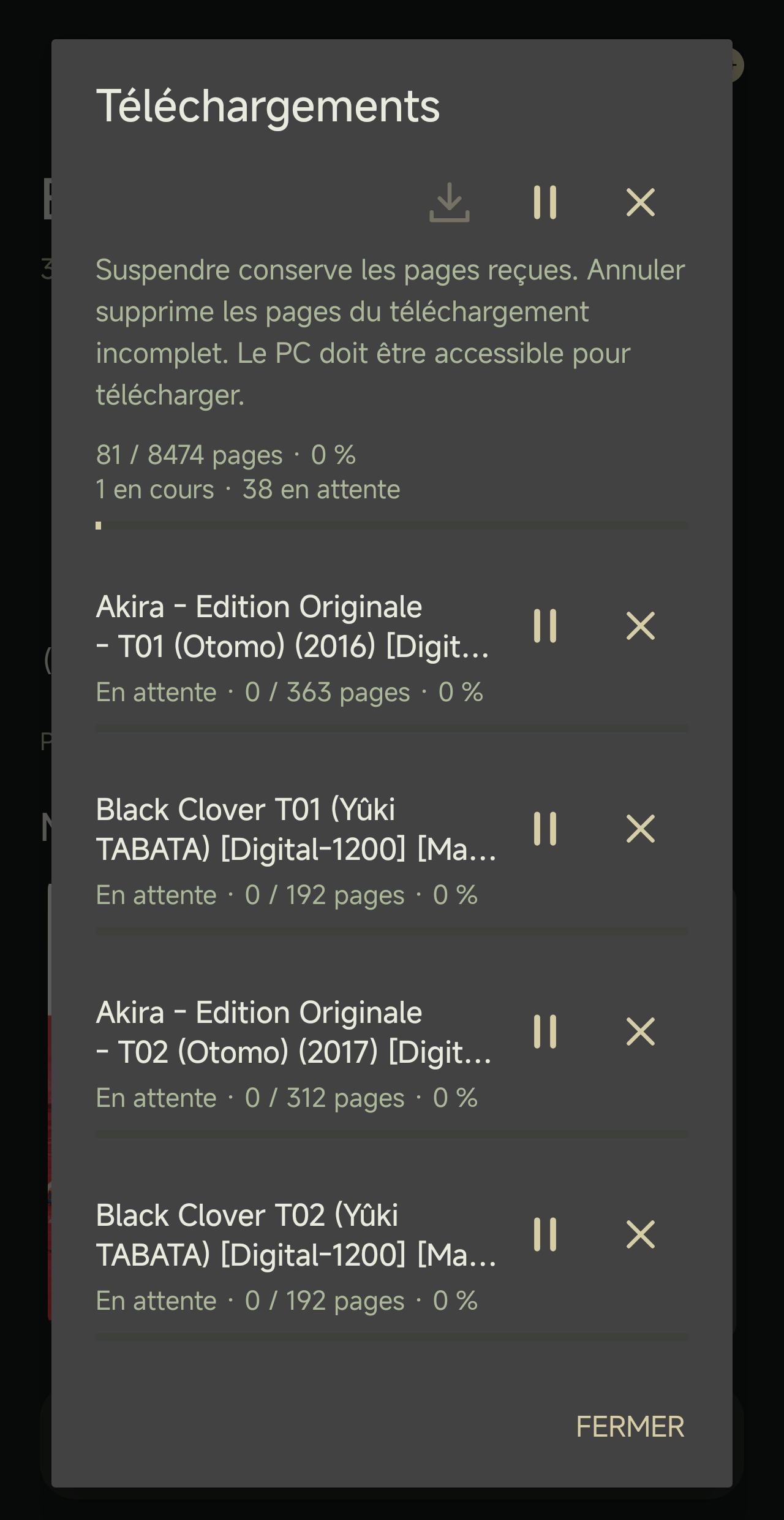Gestionnaire de téléchargements hors-ligne sur Volugia Android